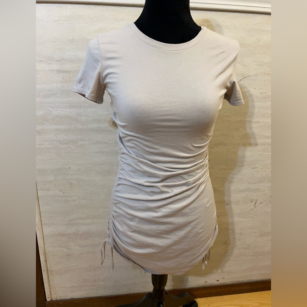 PINK Victoria's Secret Taupe Ruched Sides Mini Dress